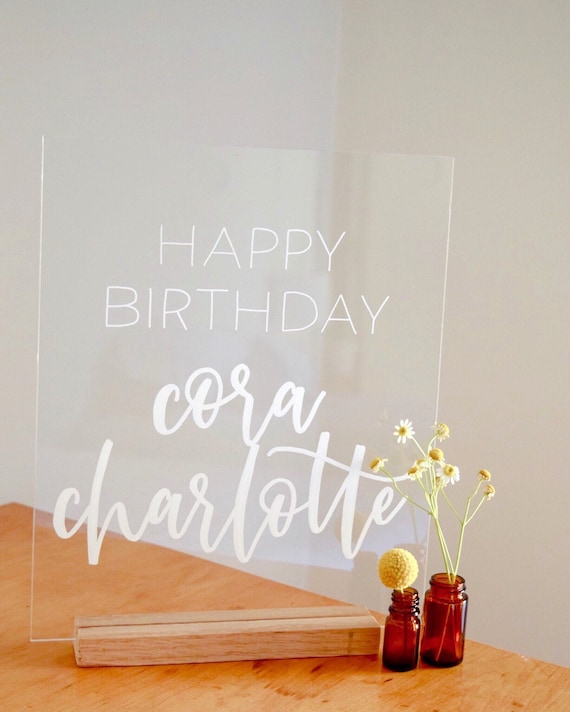 Acrylic Birthday Sign Happy Birthday Sign Birthday Party Etsy