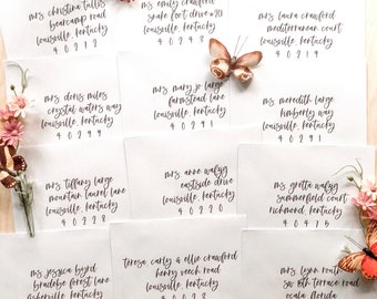 Printed custom envelopes, printed personalized envelopes, calligraphy envelopes, wedding envelopes, holiday envelopes, handmade envelopes