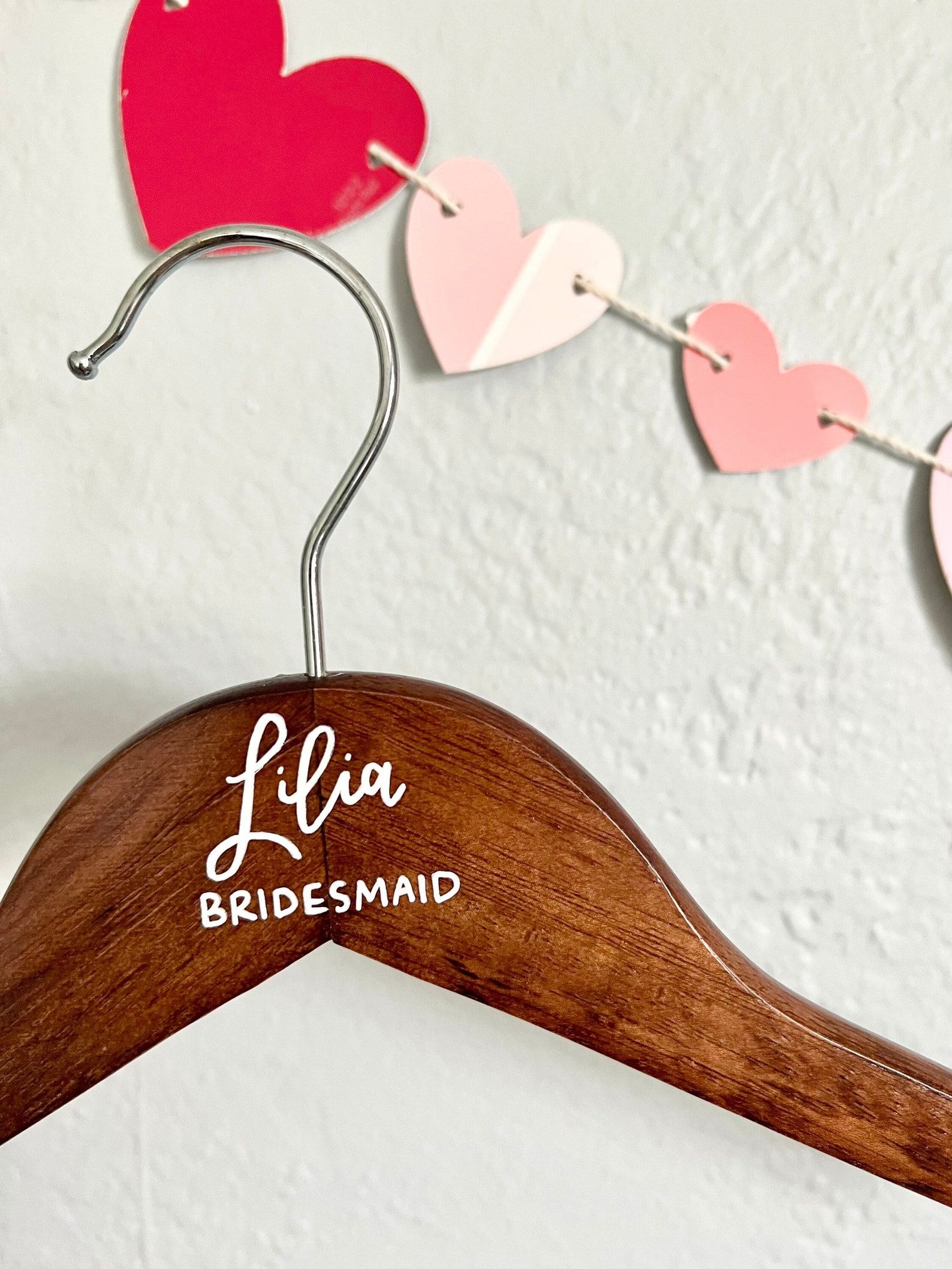 Wooden Hangers Dark Wood Hangers Wedding Hanger Etsy
