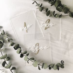 Acrylic Table Numbers, Modern Acrylic Table Numbers, Acrylic Sign, Table Numbers, Acrylic, Modern Wedding Signs, Wedding Signs, Bridal Sign