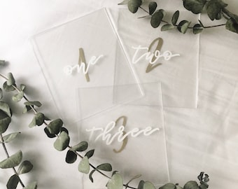 Acrylic Table Numbers, Modern Acrylic Table Numbers, Acrylic Sign, Table Numbers, Acrylic, Modern Wedding Signs, Wedding Signs, Bridal Sign