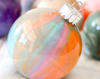 Décoration de Noël en marbre, Décoration de Noël, Ornement, Ornement en marbre, Décoration de Noël personnalisée, Ornement de tourbillon, Ornement personnalisé, Cadeau
