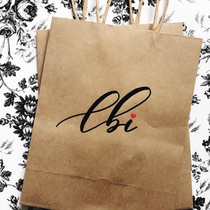 Personalized Gift Bags, Embossed Gift Bags, Wedding Gift Bags, Kraft Gift Bags, Custom Gift Bags, Bridesmaid Gift Bags, Handmade Gift Bags