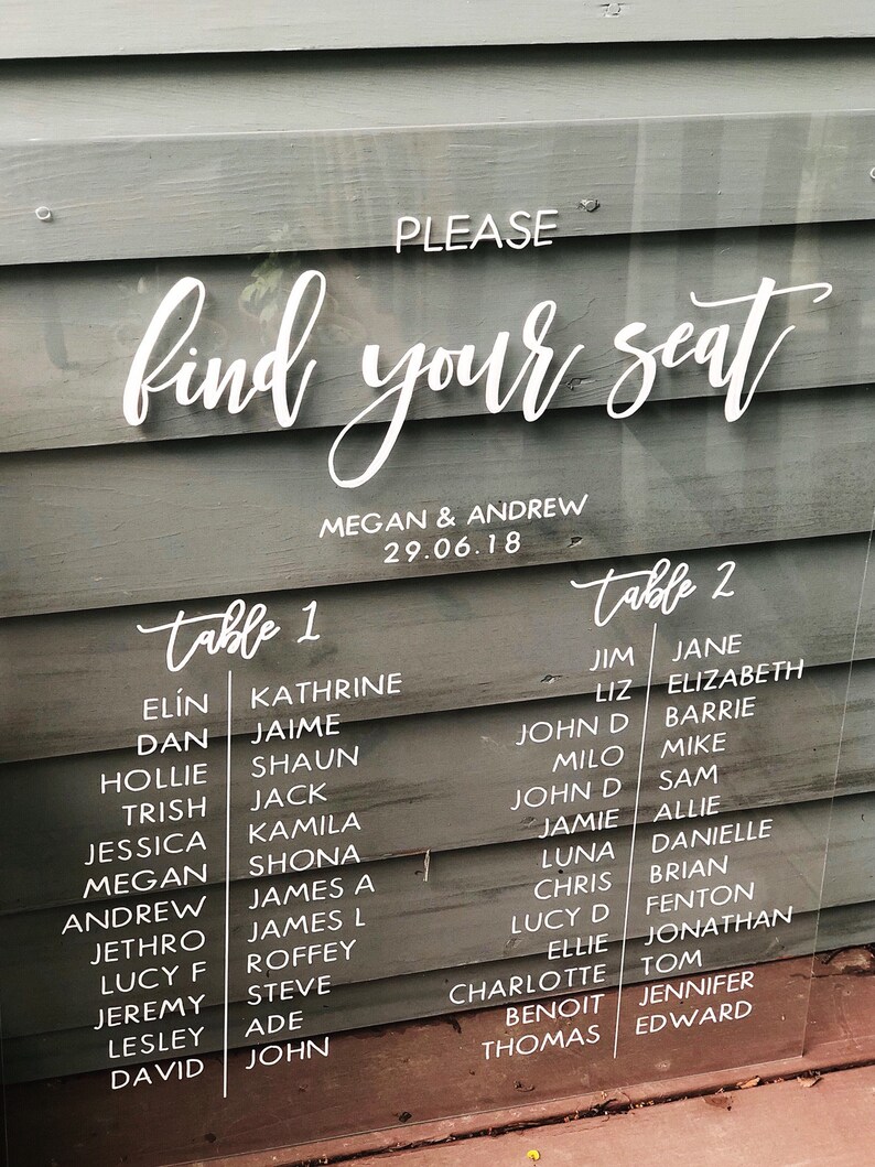 Geometric Acrylic Seating Chart Acrylic Seating Chart Etsy