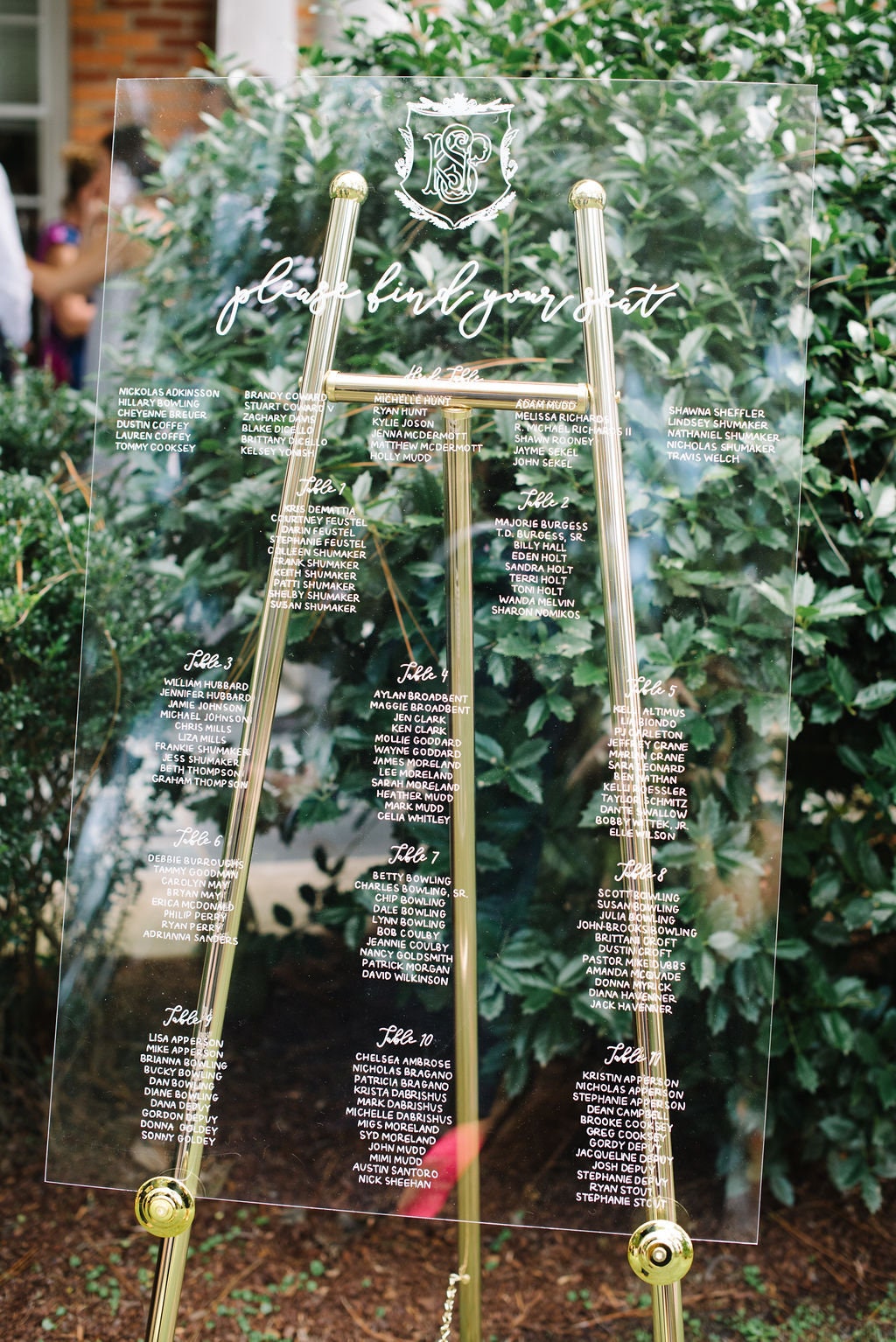 Acrylic Seating Chart Wedding