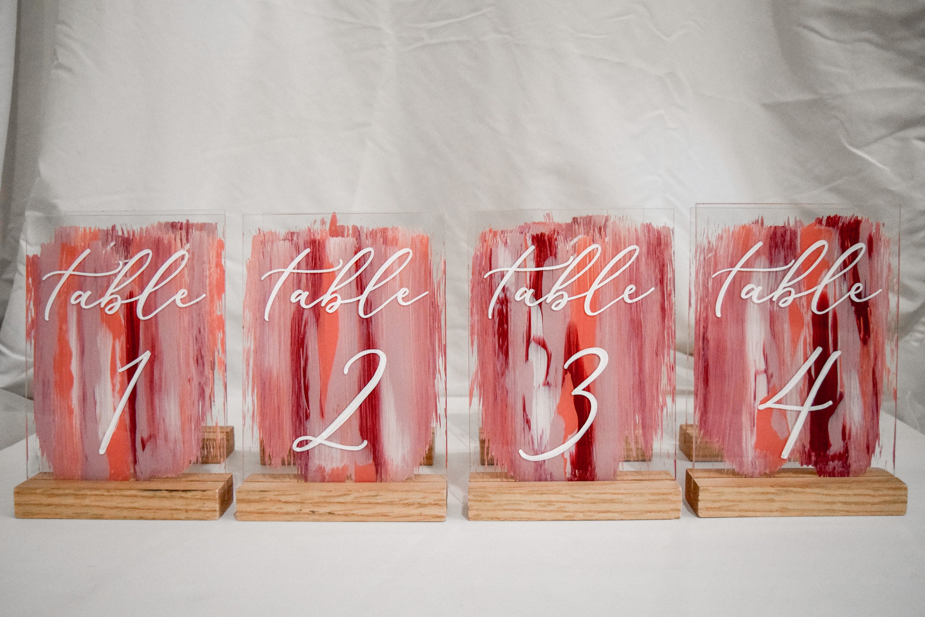 Painted Acrylic Table Numbers, Acrylic Table Numbers, Wedding Table ...