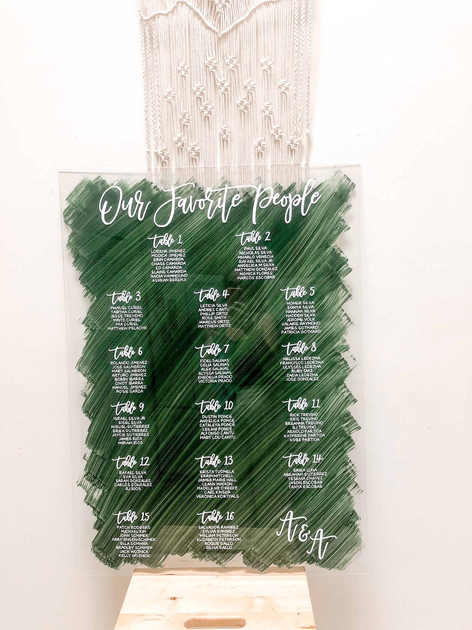 Painted Acrylic Seating Chart Acrylic Seating Chart Modern Etsy