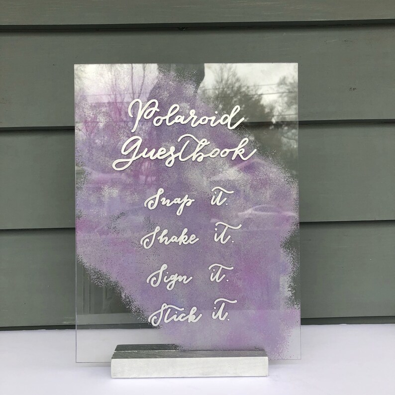 Polaroid Guestbook Wedding Sign Acrylic Polaroid Wedding Etsy
