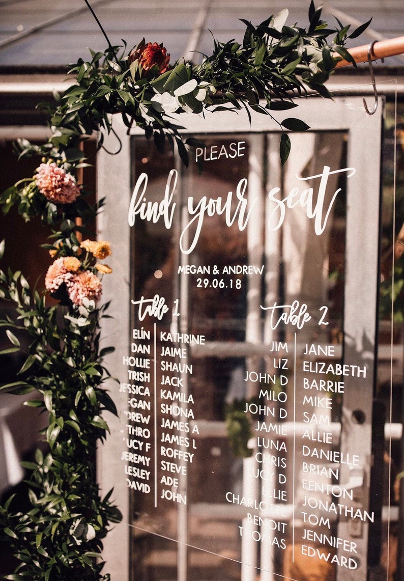 Geometric Acrylic Seating Chart Acrylic Seating Chart Etsy