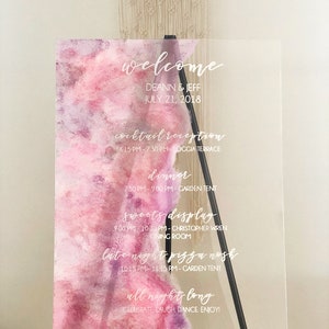 Painted Acrylic Welcome Sign, Wedding Welcome Sign, Acrylic Wedding Sign, Acrylic Wedding Welcome Sign, Blush Wedding Sign, Painted Acrylic