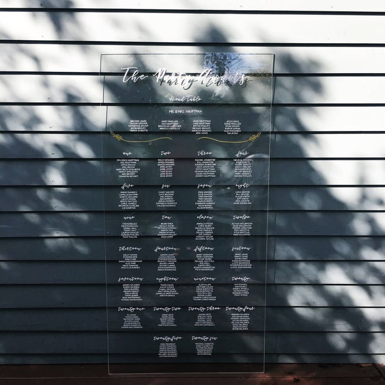 Custom Acrylic Seating Chart Wedding Seating Chart Acrylic Etsy