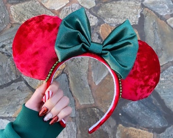 Red And Green Holiday Mouse Ears