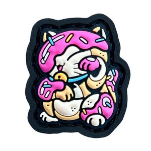 Donut Neko ranger eye patch, hook and loop morale patch