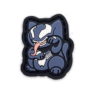 Shadow Symbiote Neko ranger eye patch, hook and loop morale patch