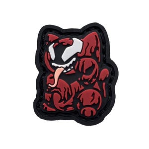 Crimson Neko ranger eye patch, hook and loop morale patch