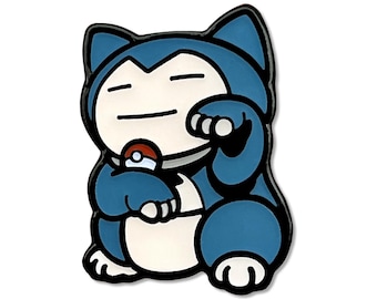 Sleepy Giant Neko Anime Enamel Pin