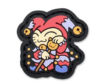 Jester Medieval Renaissance Neko ranger eye patch, hook and loop morale patch