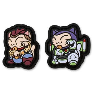 Conjunto de parches para el ojo de Sheriff Astronauta Neko Ranger, parche moral con cierre de velcro