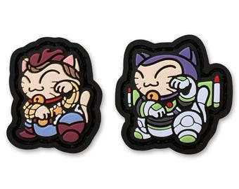 Sheriff Astronaut Neko ranger eye patch set, hook and loop morale patch