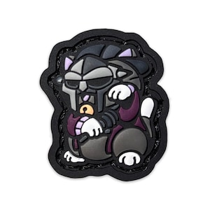 MF Doom Neko ranger eye patch, hook and loop morale patch