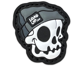 Skull Beanie ranger eye patch, hook and loop morale patch