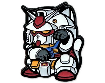 Broche de esmalte de anime japonês Mecha Neko