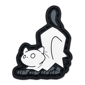 Crouching Ghost Cat ranger eye patch, hook and loop morale patch