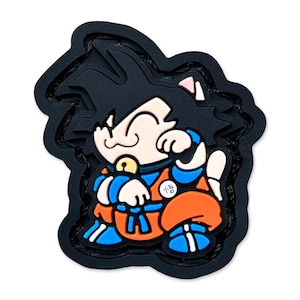 Kakarot Japanese Anime Neko ranger eye patch, hook and loop morale patch