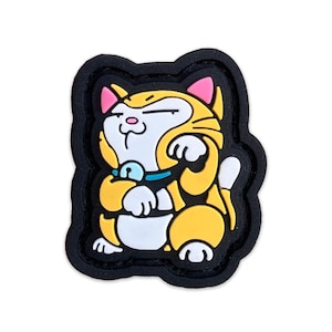 Orange Cat Neko ranger eye patch, hook and loop morale patch
