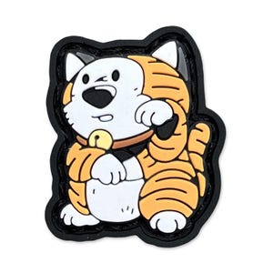Comic Tiger Neko ranger eye patch, hook and loop morale patch