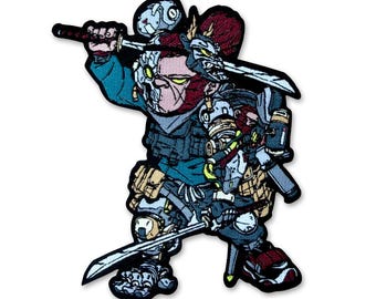 Mecha Japanese Ninja Monkey woven nylon patch