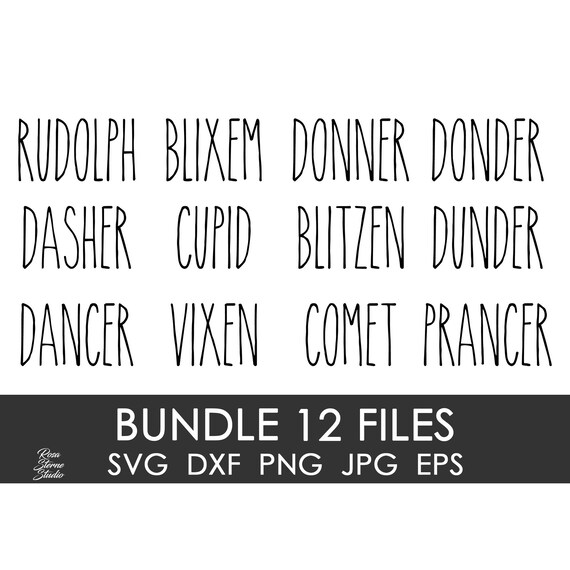 Download Santas Reindeer Svg Names Of Santa S Reindeer Rae Dunn Etsy PSD Mockup Templates