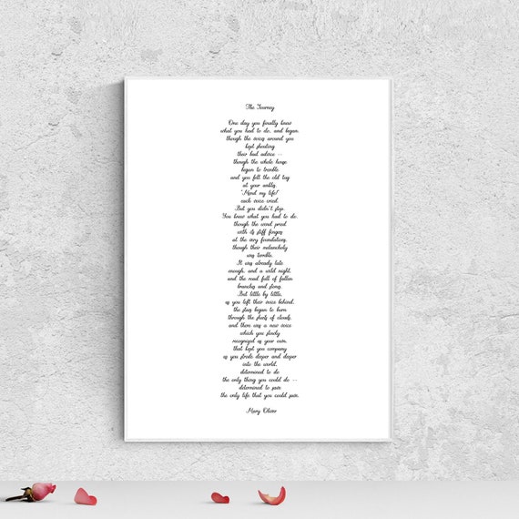 Mary Oliver The Journey Mary Oliver Poem Mary Oliver Quote Etsy