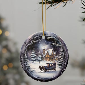Victorian Gothic Christmas Ornament Christmas Adornment Ceramic Tree Decor Tree Decor  Glossy Finish Vintage Holiday Gift elegant gothic