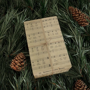 christmas sheet music wrapping paper away in a manger music wrap christian gift wrap matte gloss religious holiday large size decor image 1