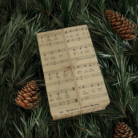 christmas sheet music wrapping paper away in a manger music wrap christian gift wrap matte gloss religious holiday large size decor