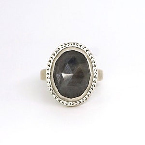 Sapphire Ring in Silver-Natural Sapphire Ring-Sapphire statement Ring-September Birthstone Ring-Bold Ring-September Birthstone Jewelry