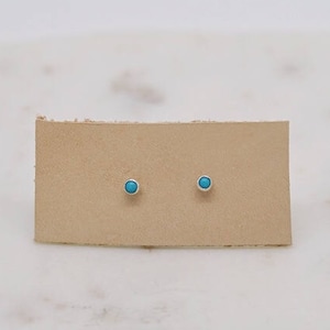 Turquoise Earrings-Genuine Turquoise Earrings-Tiny Turquoise earrings-December Birthstone Earrings-BOHO earrings-Minimalist Earrings
