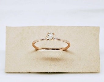 Raw Diamond Engagement Ring in Rose Gold Filled-Raw Stone Ring-BOHO engagement ring-rough diamond ring gold-Rose gold engagement ring