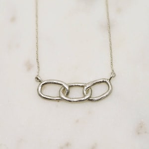 Chunky Chain Pendant Necklace-sterling silver pendant-statement necklace-modern necklace