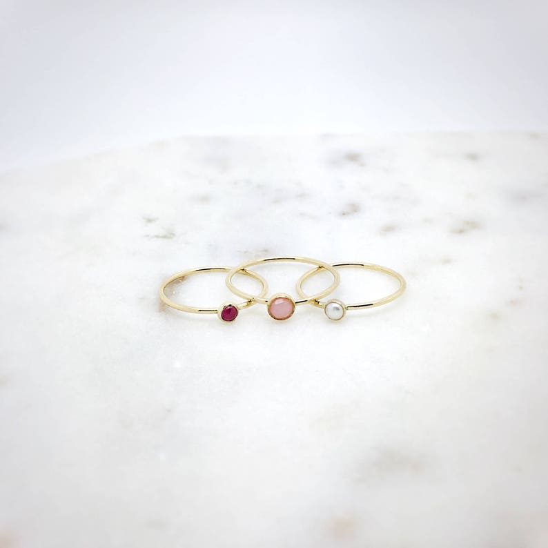 Pearl Ring in 14k gold filled-Pearl ring gold-Genuine pearl ring-Pearl engagement ring-June birthstone ring-Tiny pearl ring-Dainty ring image 3