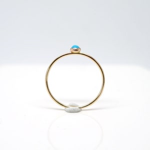 Tiny Turquoise Ring in 14K Yellow Gold Filled-Natural turquoise ring-December birthstone ring-Dainty turquoise ring-Gemstone stacker ring image 4