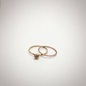 Raw Diamond Ring in 14K Rose Gold Filled-rough diamond ring-engagement ring-champagne diamond ring-BOHO engagement ring image 2