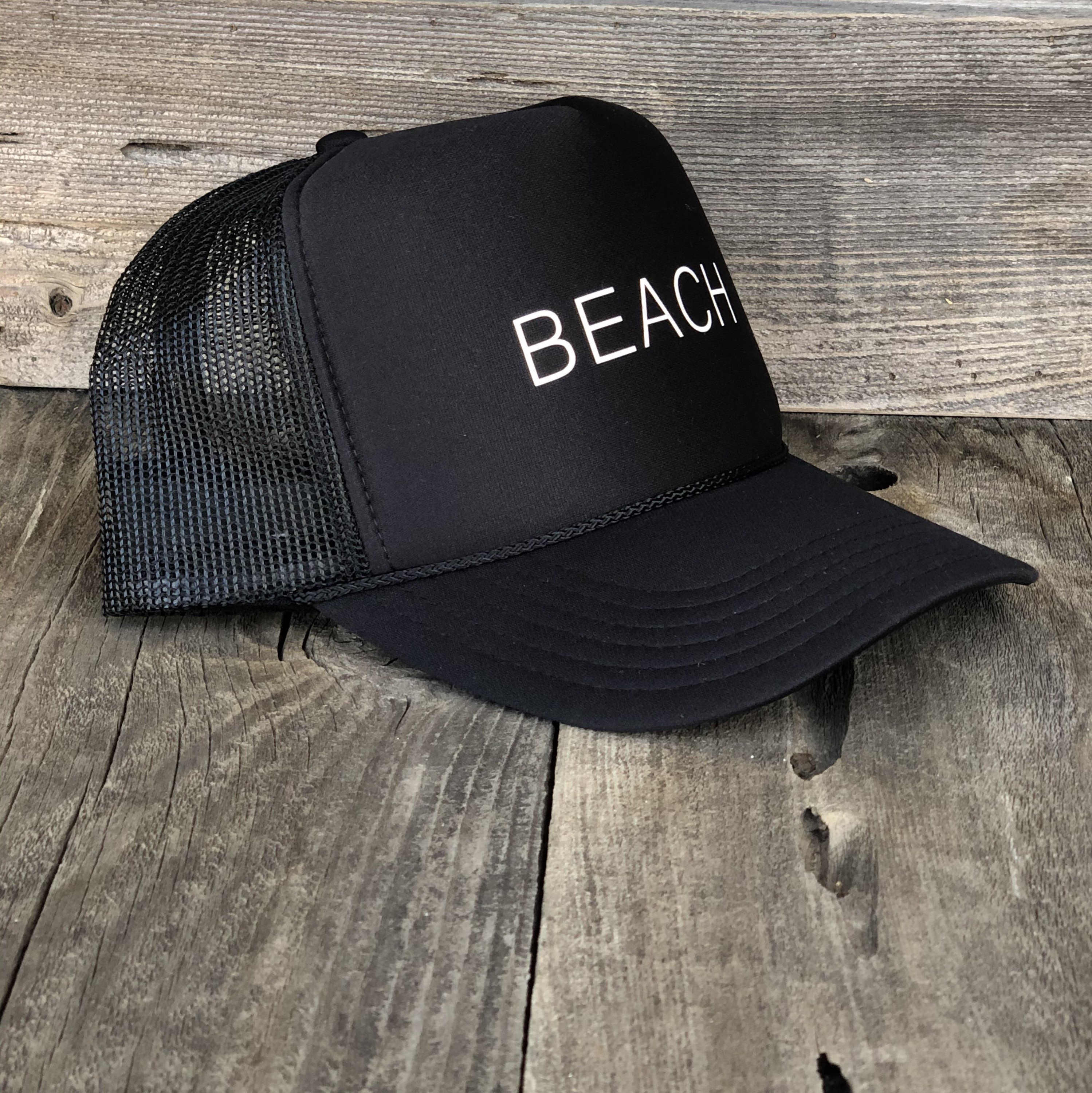 Download Beach Black Foam Trucker Hat