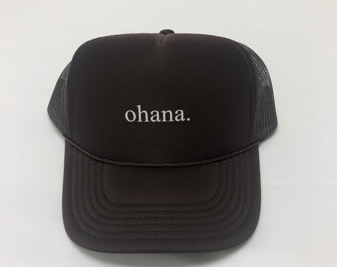Brown Ohana Foam Trucker Hat For Women And Men