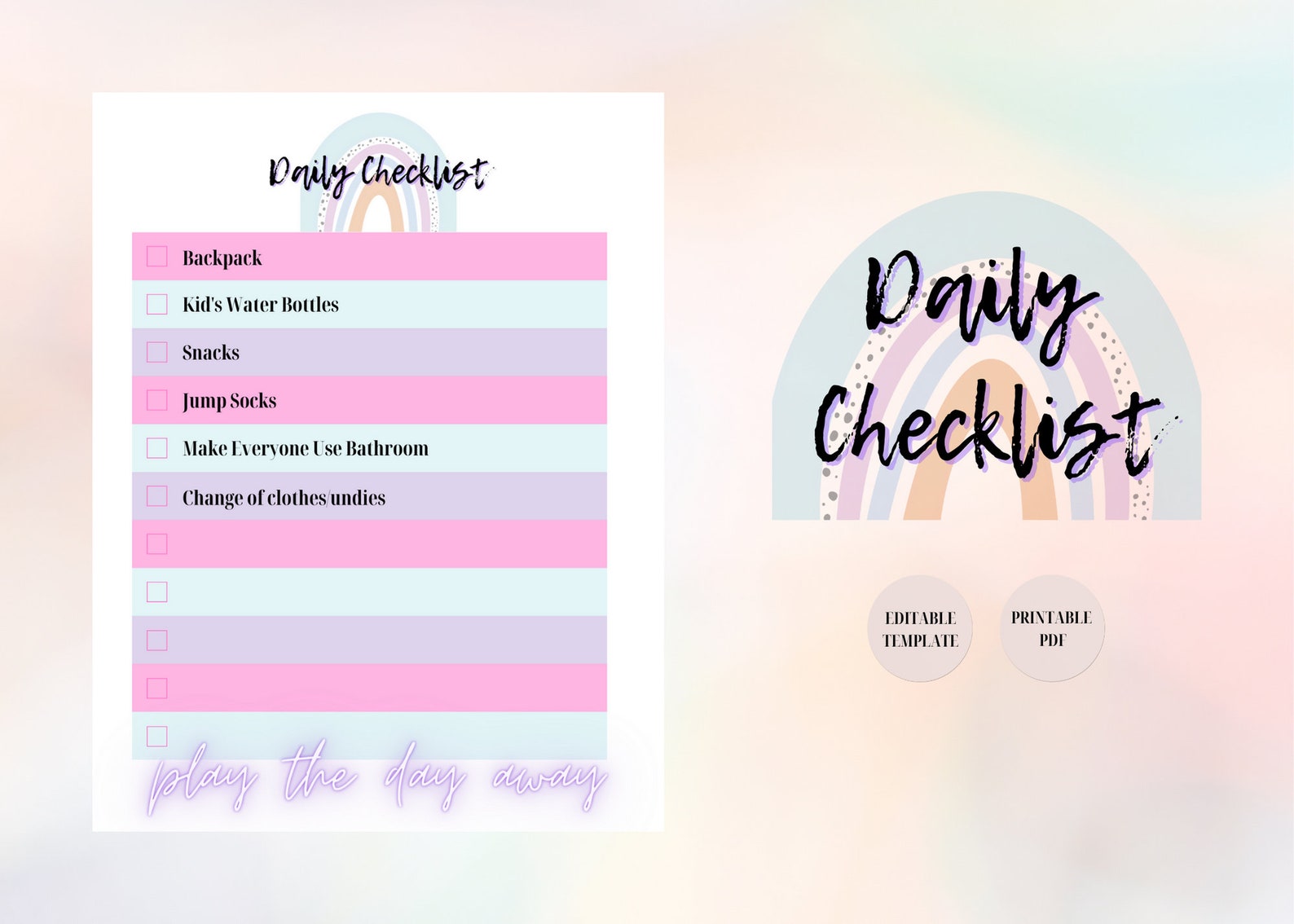 Daily Routine For Nanny EDITABLE - Baby Sitter Nanny Information Bundle - Rainbow Daily Routine ...