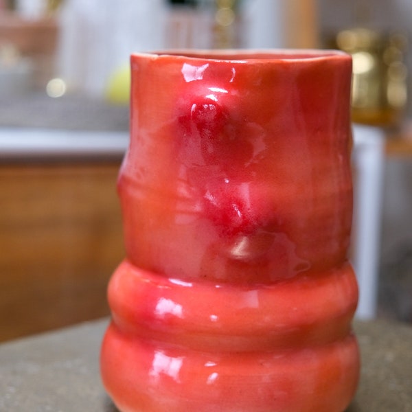 Vaso a bolle in ceramica tie-dye