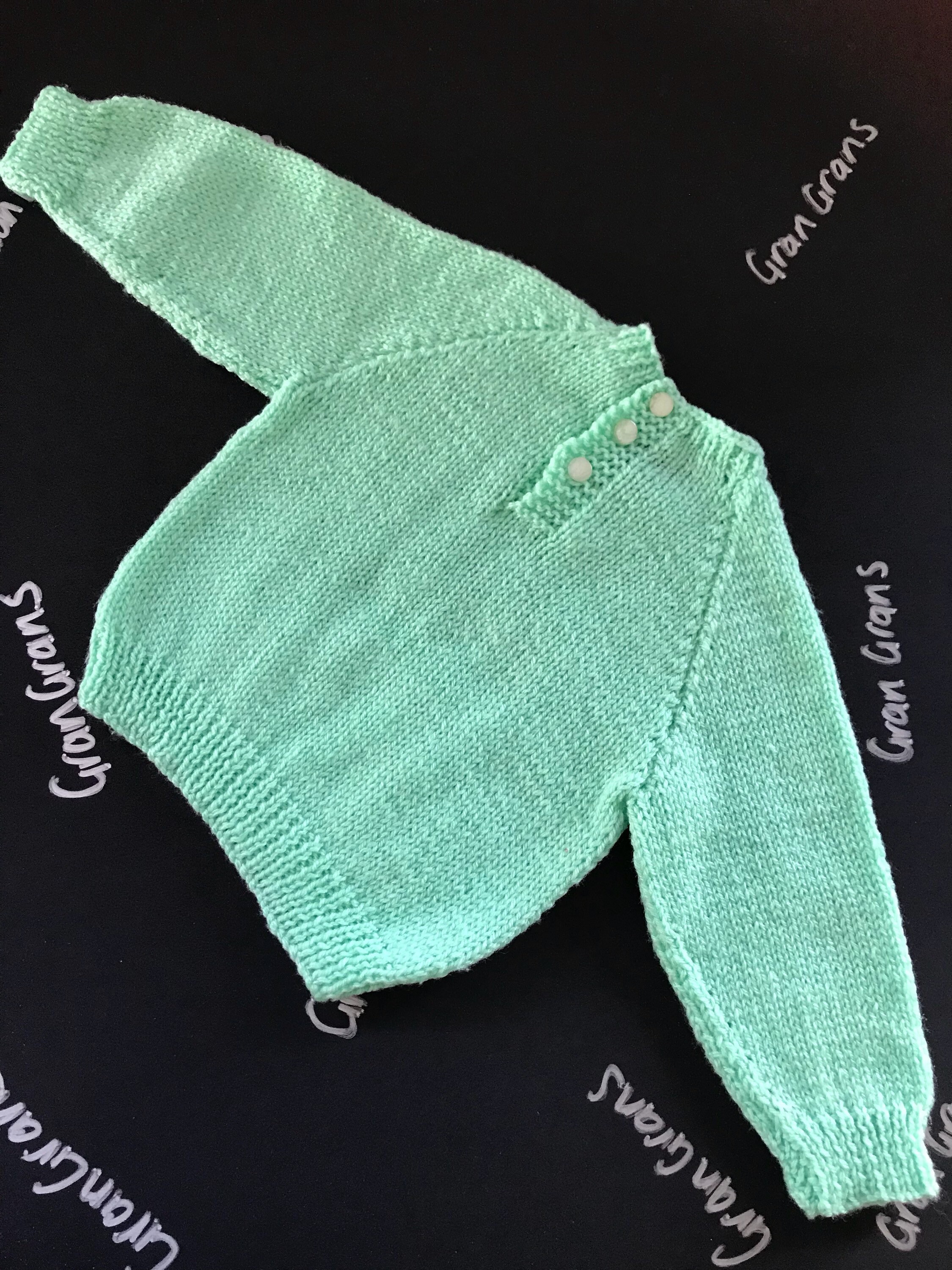 Cute mint green childs jumper with pattern on front hand Etsy