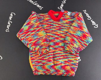 Mulri colour verigated jumper for 6-2 months.