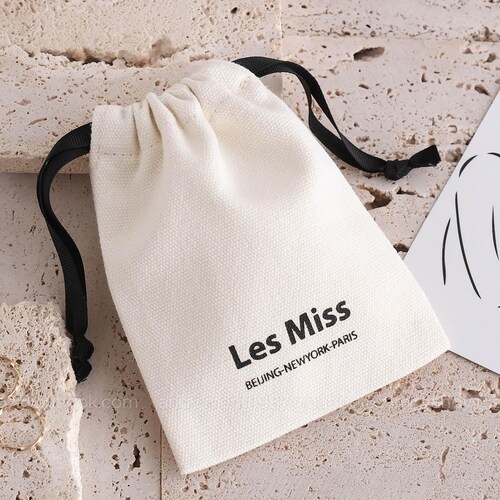 50 Jewelry Cotton Bags Personalized Logo Printbusiness Etsy